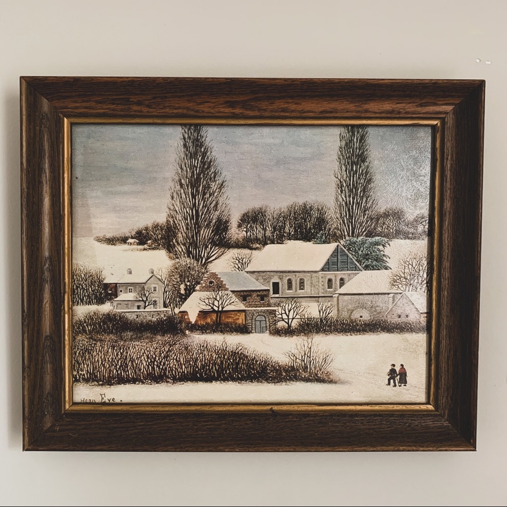 Vintage boho oil painting